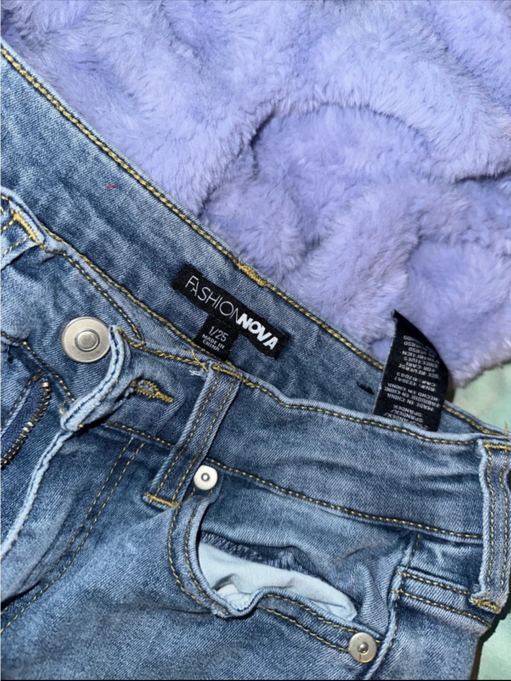Fashion Nova Light Blue High-Rise Denim Jeans